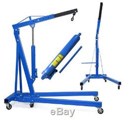 100kg 1 Ton Hydraulic Folding Engine Crane Hoist Lift Stand Garage Workshop Blue