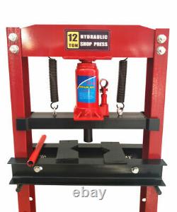 12/20Ton Heavy Duty Hydraulic Press Workshop Garage Shop Jack Machine Floor Type