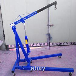 1Ton Hydraulic Mobile Engine Crane Hoist Lift Stand Folding Frame Garage Factory