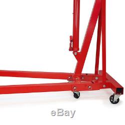 1Ton Tonne Hydraulic Adjustable Folding Engine Crane Stand Hoist lift Jack Wheel