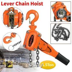 1.5Ton 3m Lever Chain Hoist 360° Bottom Swivel Hook Puller Lifting Equipment