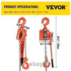 1.5 Ton / 10 ft CHAIN HOIST MANUAL LEVER FREE SHIPPING
