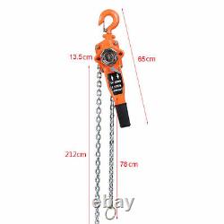 1.5 Ton Chain Block & Tackle Hoist Engine Lifting Winch 3m 10ft Lift Height
