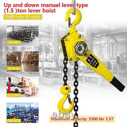 1.5 Ton Chain Hoist Manual Lift Lever Block Chain Warehouse Garages Workshop