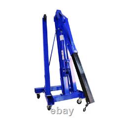 1 Ton Blue Hydraulic Engine Hoist Crane Stand Folding Workshop Lifting Tools