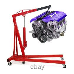 1 Ton Car Motor Hydraulic Folding Engine Crane Hoist Lift Stand Workshop Mobile