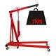 1 Ton Folding Crane Industrial Hydraulic Engine Hoist Metal Lifter Wheeled Red