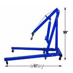 1 Ton Hydraulic Engine Crane Stand Hoist lift Jack Folding Garage Workshop Used