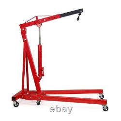 1 Ton Hydraulic Folding Engine Crane Hoist Lift Lifter Jack Stand Workshop Red
