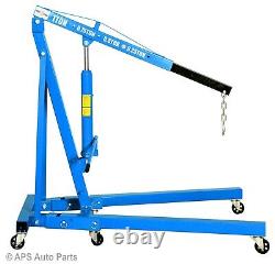 1 Ton Hydraulic Folding Engine Crane Hoist Lift Stand 1000kg Garage Workshop