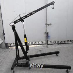 1 Ton Hydraulic Folding Engine Crane Hoist Lift Stand Garage Workshop Use Black