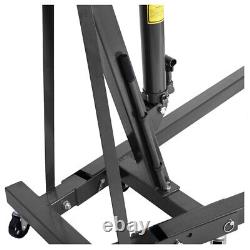 1 Ton Hydraulic Folding Engine Crane Hoist Lift Stand Garage Workshop Use Black