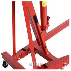 1 Ton Hydraulic Folding Engine Crane Stand Hoist Lift Jack with Wheels Workshop
