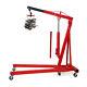 1 Ton Hydraulic Folding Warehouse Engine Crane Hoist Lifter Stand With Wheel Red