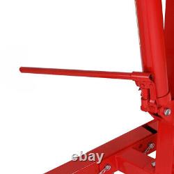 1 Ton Hydraulic Folding Warehouse Engine Crane Hoist Lifter Stand with Wheel Red