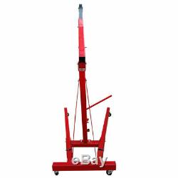 1 Ton Tonne Hydraulic Engine Crane Stand Hoist Lift Jack Red Adjustable