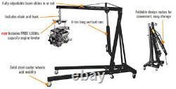 2T Ton Folding Engine Crane Hydraulic Hoist Moving Garage Workshop Lifting Tool