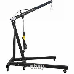 2Ton Hydraulic Folding Engine Crane Hoist Lift Lifter Jack Stand Workshop Wheels