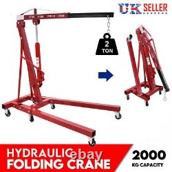 2Ton Hydraulic Folding Engine Crane Stand Hoist Lift Jack 2000kg Garage Workshop