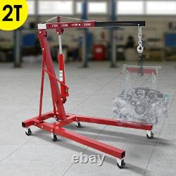 2Ton Hydraulic Folding Engine Crane Stand Hoist Lift Jack 2000kg Garage Workshop