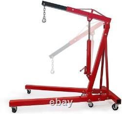 2Ton Mobile Hydraulic Folding Engine Crane Stand Jack Workshop Hoist Lift Lifter