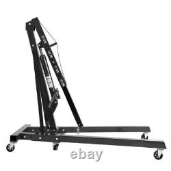 2Ton Tonne Hydraulic Folding Engine Crane Stand Motor Hoist Lift Jack Adjustable