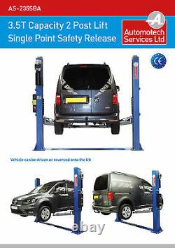 2 Post Lift / Car Vehicle Ramp Hoist 3.5 Ton, Two Post / Single Point Release