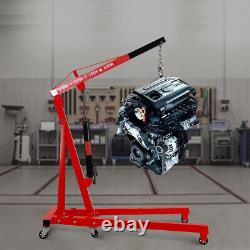 2 Ton 2000KG Hydraulic Folding Engine Crane Hoist Lift Stand Car Garage Workshop