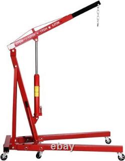 2 Ton 2000KG Hydraulic Folding Engine Crane Hoist Lift Stand Car Garage Workshop