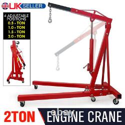 2 Ton 2000kg Hydraulic Folding Engine Crane Hoist Lift Stand Garage Workshop UK