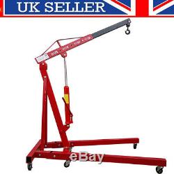 2 Ton 2T Heavy Duty Hydraulic Workshop Folding Engine Crane Stand Hoist lift UK