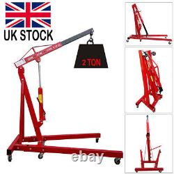 2 Ton 2T Hydraulic Folding Engine Motor Crane Stand Hoist lift Jack Workshop UK