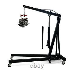 2 Ton Black Hydraulic Folding Engine Crane Hoist Lift Stand Garage Workshop UK