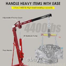 2-Ton Folding Engine Hoist Shop Cranes with 450KG Engine Stands Set Heavy Duty