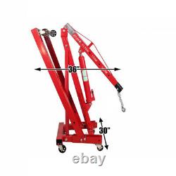 2 Ton Hydraulic Engine Crane Stand Hoist Lift Jack Folding Garage Workshop Tools