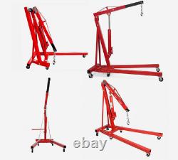 2 Ton Hydraulic Engine Crane Stand Hoist Lift Lifter Folding Jack Lifting Garage