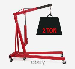 2 Ton Hydraulic Engine Crane Stand Hoist Lift Lifter Folding Jack Lifting Garage