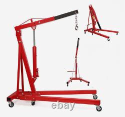 2 Ton Hydraulic Engine Crane Stand Hoist Lift Lifter Folding Jack Lifting Garage