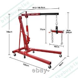 2 Ton Hydraulic Engine Crane Stand Hoist Lift Lifter Jack Lifting Garage Folding