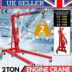 2 Ton Hydraulic Engine Crane Stand Hoist lift Jack Workshop Folding Adjustable