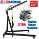 2 Ton Hydraulic Foldable Workshop Engine Crane Hoist Lift Stand Wheels Black Uk