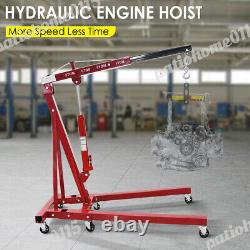 2 Ton Hydraulic Folding Engine Crane Hoist Lift & 0.5T Transmission Jack Gearbox
