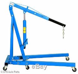 2 Ton Hydraulic Folding Engine Crane Hoist Lift Stand 2000kg Garage Workshop