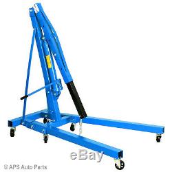2 Ton Hydraulic Folding Engine Crane Hoist Lift Stand 2000kg Garage Workshop