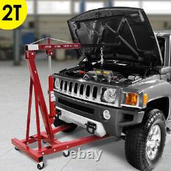 2 Ton Hydraulic Folding Engine Crane Hoist Lift Stand Garage Workshop Adjustable