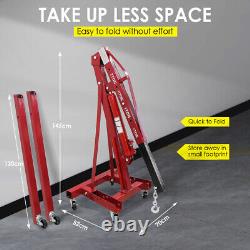 2 Ton Hydraulic Folding Engine Crane Hoist Lift Stand Garage Workshop Adjustable