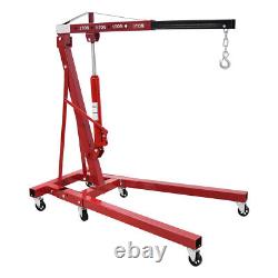 2 Ton Hydraulic Folding Engine Crane Hoist Lift Stand Garage Workshop Adjustable