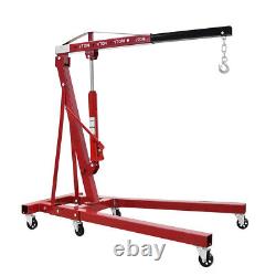 2 Ton Hydraulic Folding Engine Crane Hoist Lift Stand Garage Workshop Adjustable