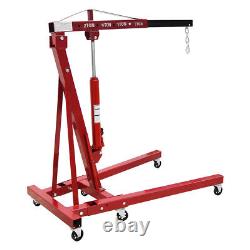 2 Ton Hydraulic Folding Engine Crane Hoist Lift Stand Garage Workshop Adjustable