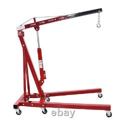 2 Ton Hydraulic Folding Engine Crane Hoist Lift Stand Garage Workshop Adjustable